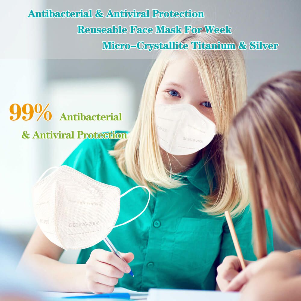 Chunlam - Kids KN95 Mask, Microcrystalline Titanium Silver Antibacterial Efficient Children KN95 Face Mask