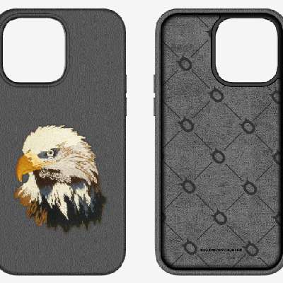 Embroidery fully wrapped leather case