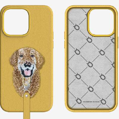 Embroidery fully wrapped leather case