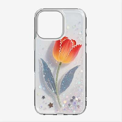 Quick-sand phone case with printing